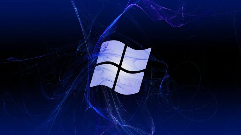 Windows Logo on Dark Background — Blue, Digital Art