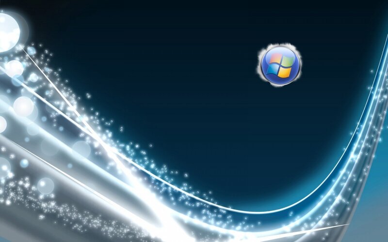 Windows Logo on Dark Background — Blue
