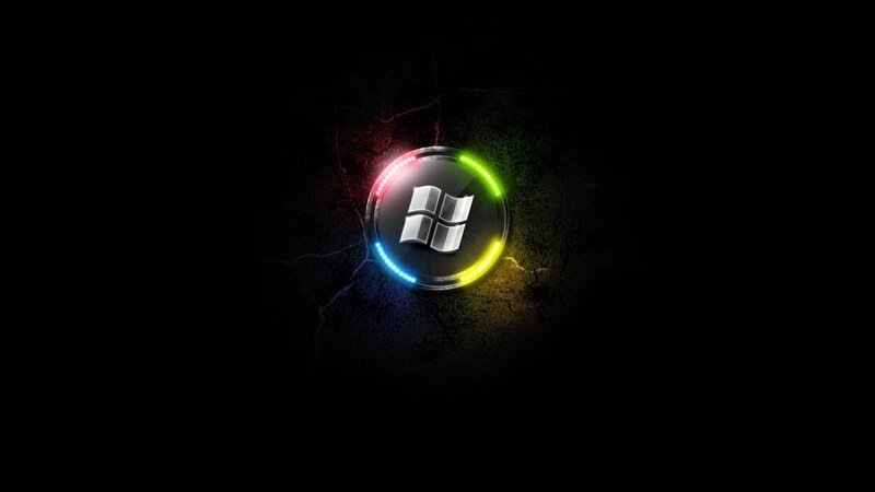 Windows Logo on Dark Background — Dramatic