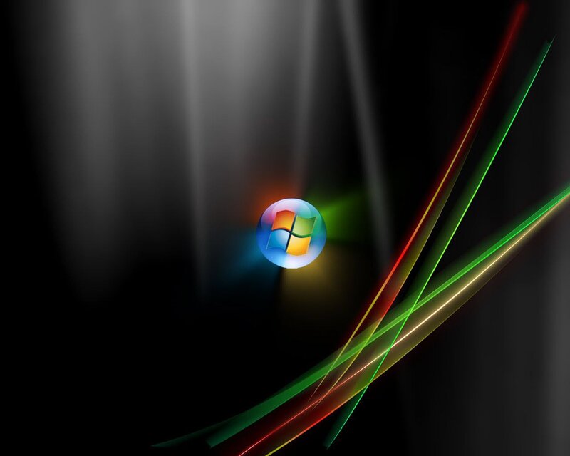 Windows Logo on Dark Background — Light Beams