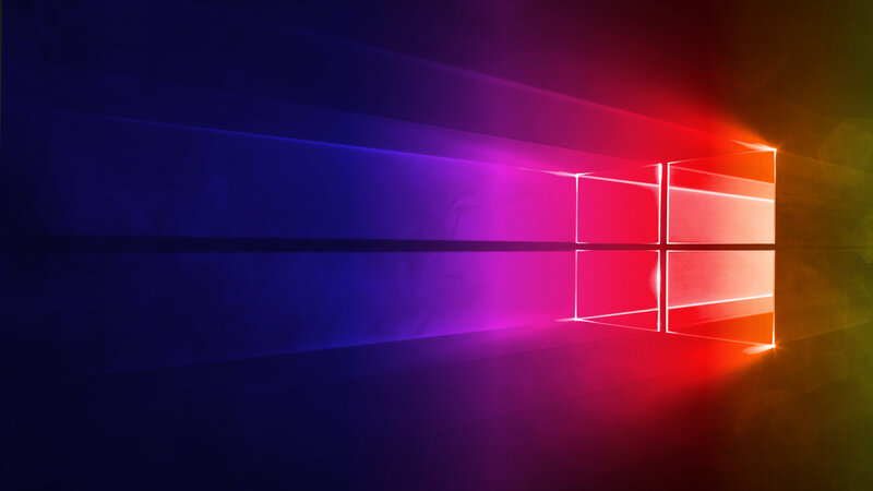 Windows Logo on Dark Background — Purple, Dramatic