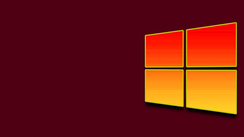 Windows Logo on Dark Background — Red, Minimalist