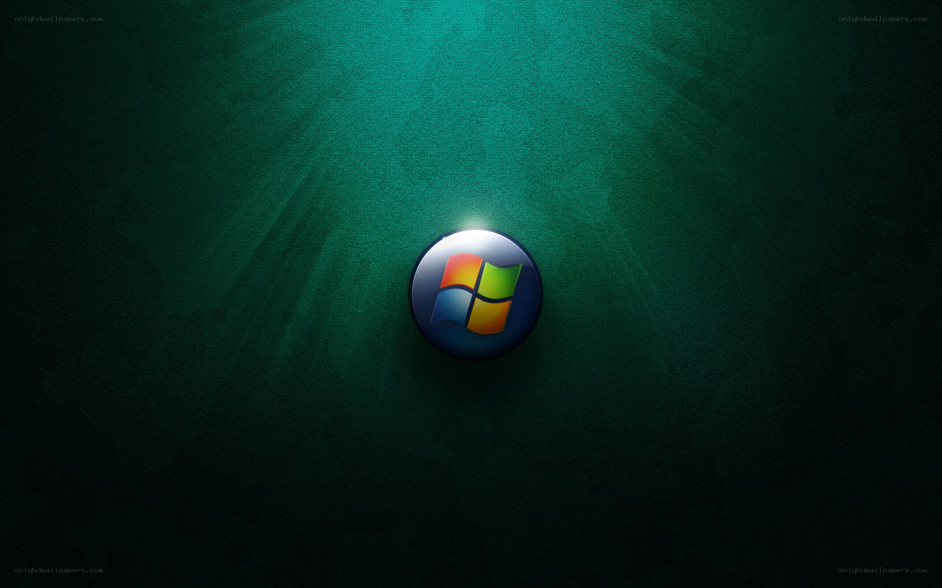 Windows logo on dark green background