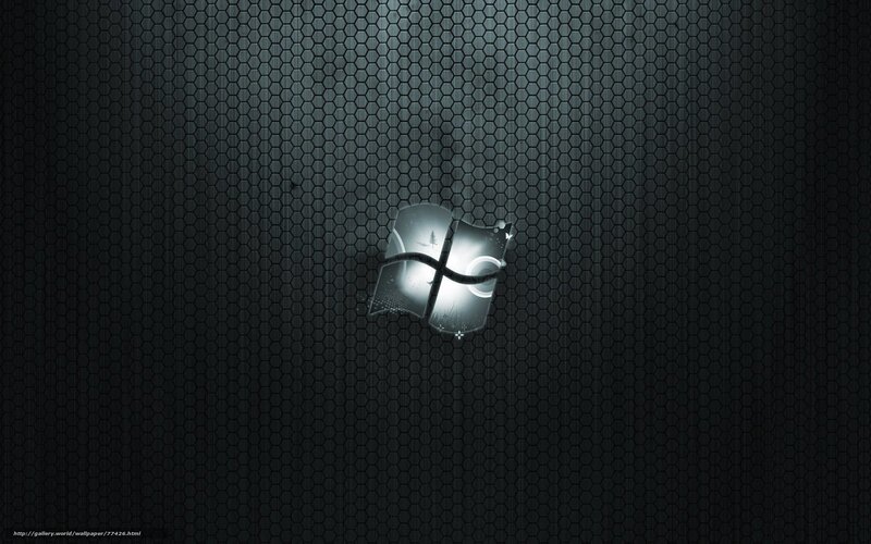 Windows logo on dark hexagonal background