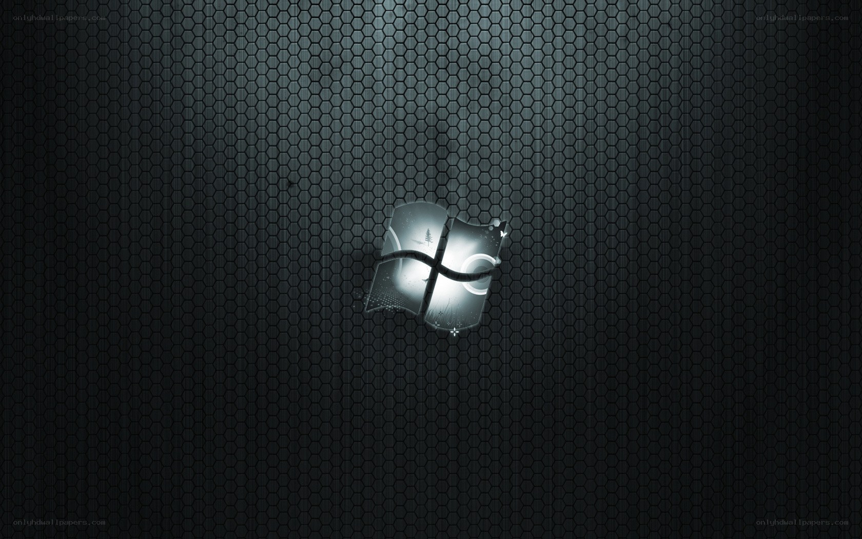 Windows logo on dark mesh