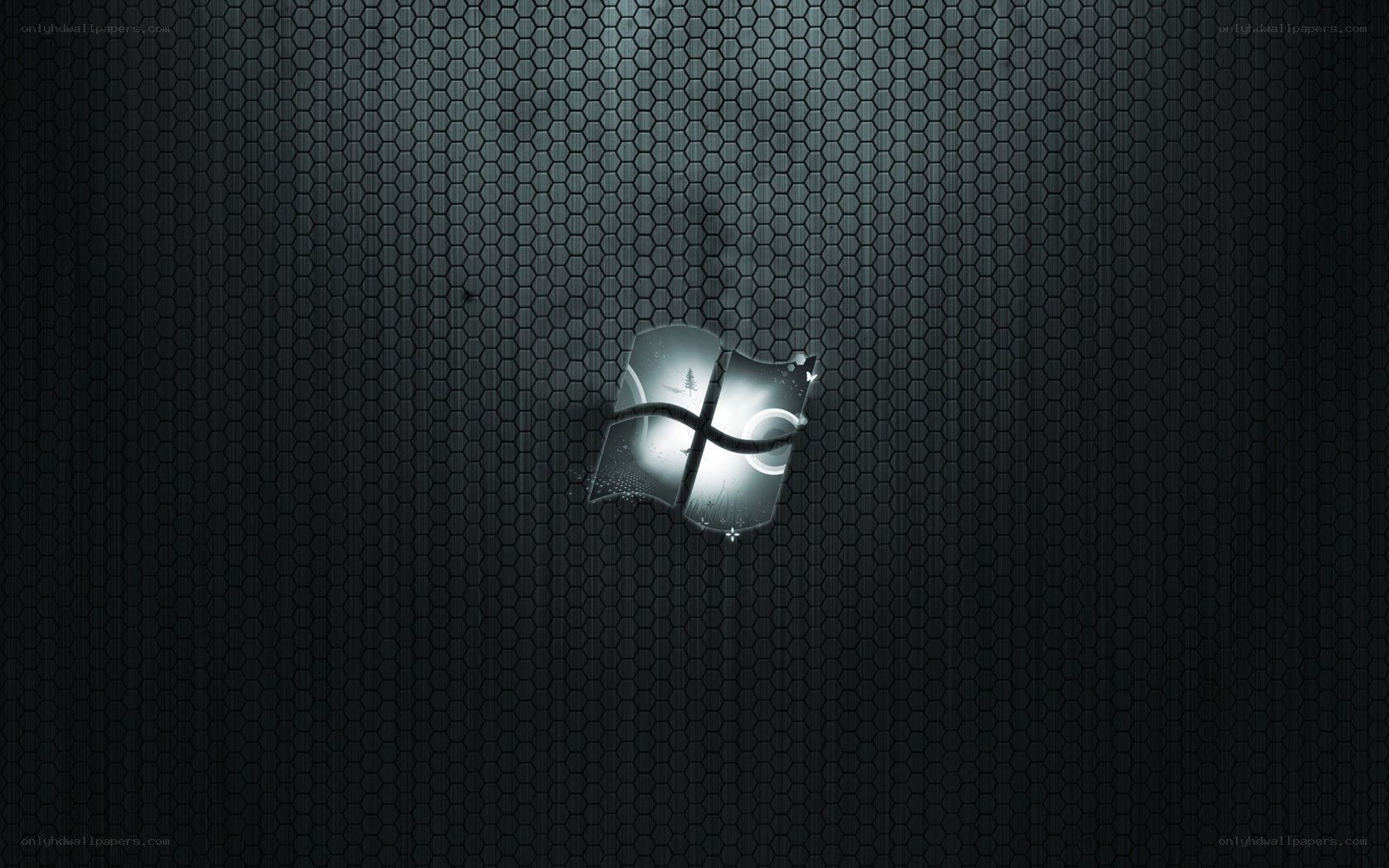 Windows logo on dark mesh