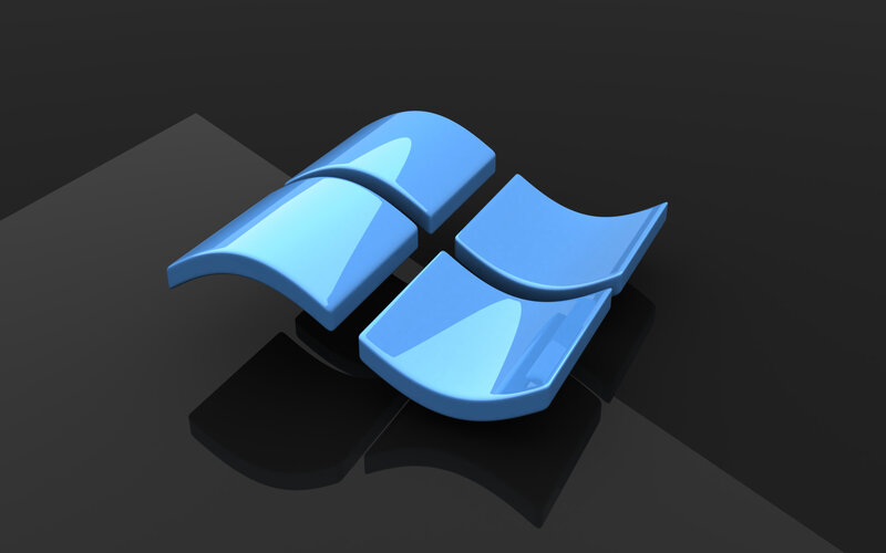 Windows logo on dark surface