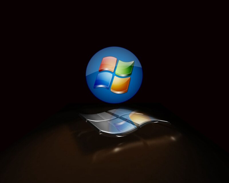 Windows logo on dark surface