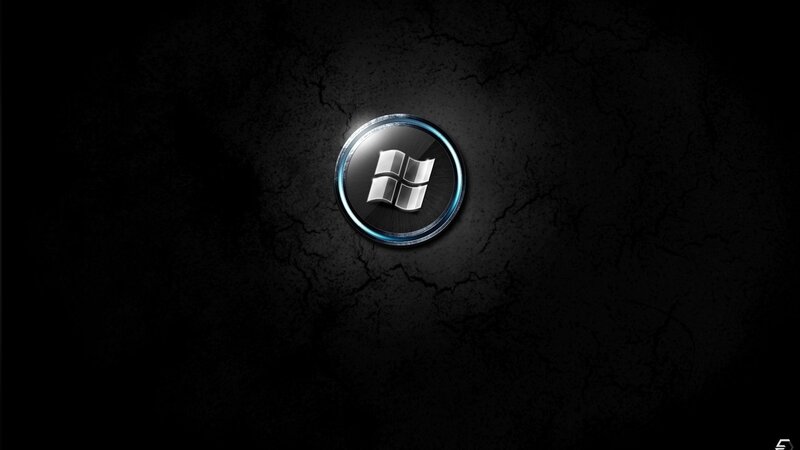 Windows Logo on Dark Surface — Black, Dark, Dramatic