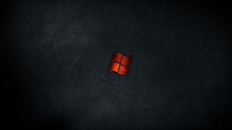 Windows Logo on Dark Surface — Black, Minimalist, Digital Art