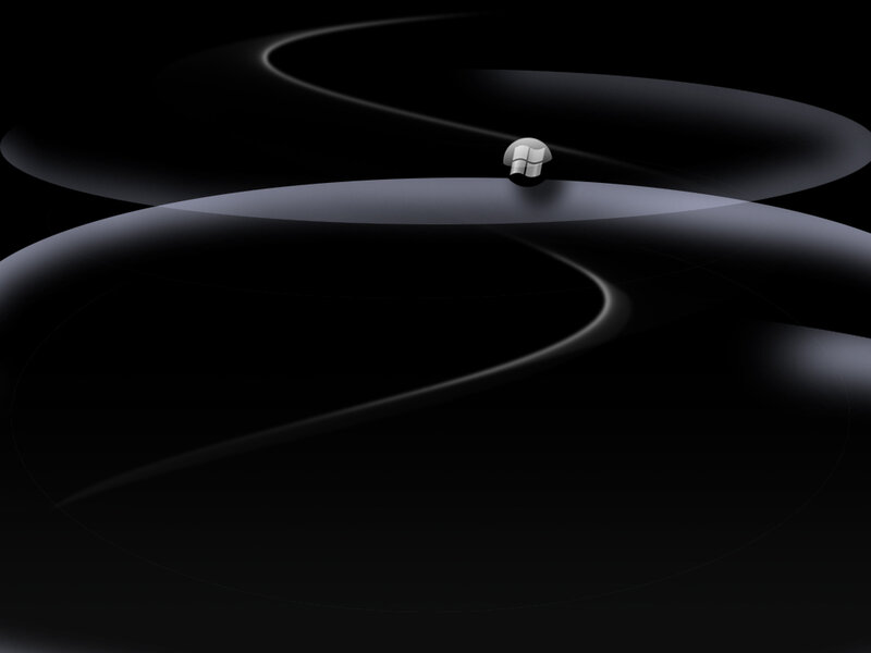 Windows Logo on Dark Surface — Black, Minimalist