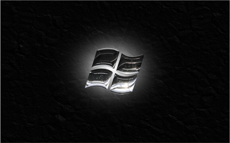 Windows Logo on Dark Surface — Black