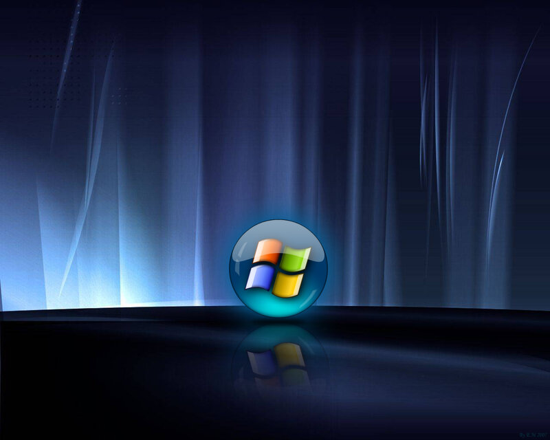Windows Logo on Dark Surface — Blue