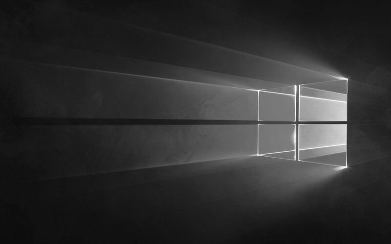 Windows Logo on Dark Wall