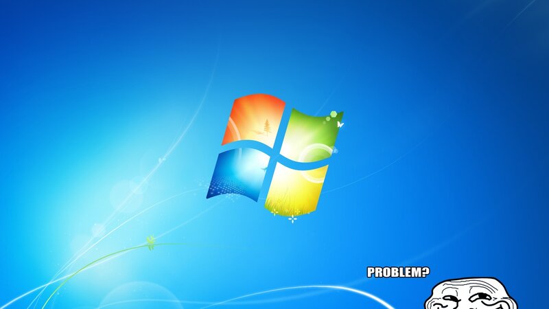 Windows Logo on Desktop — Blue, Playful