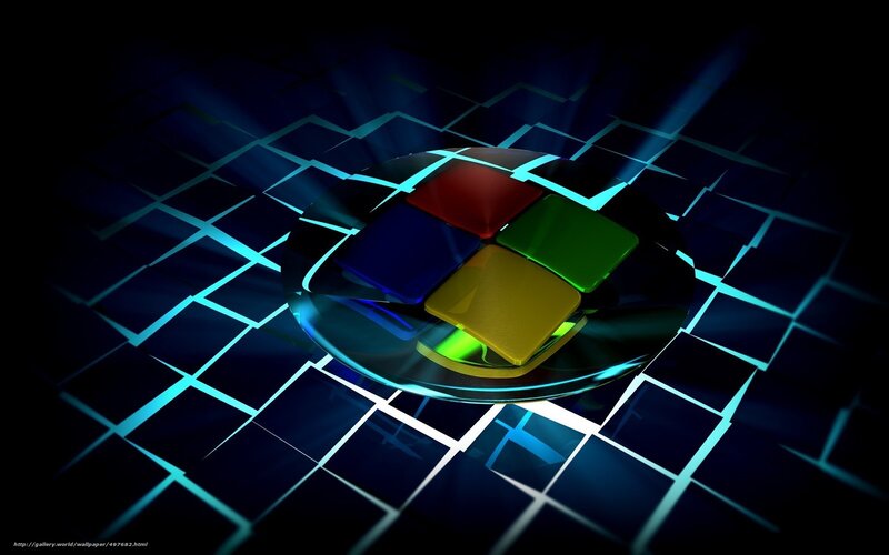 Windows logo on digital grid