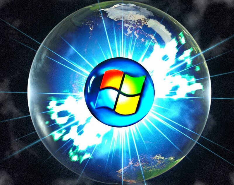 Windows Logo on Earth