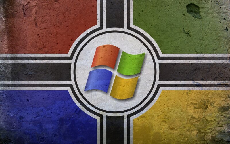 Windows logo on flag design