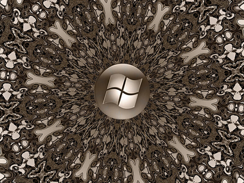 Windows logo on fractal background