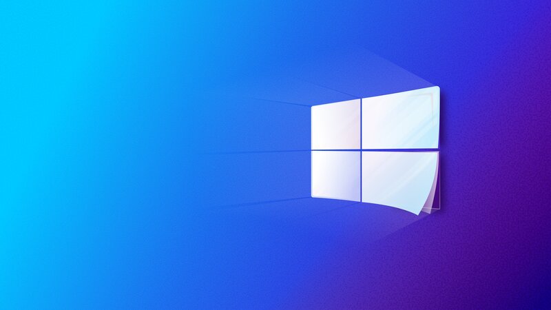 Windows Logo on Gradient — Blue, Modern