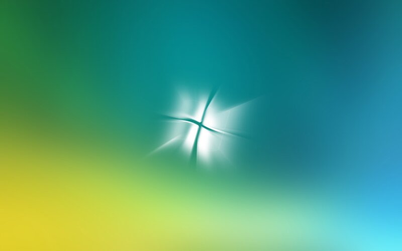 Windows Logo on Gradient — Green, Calm, Digital Art