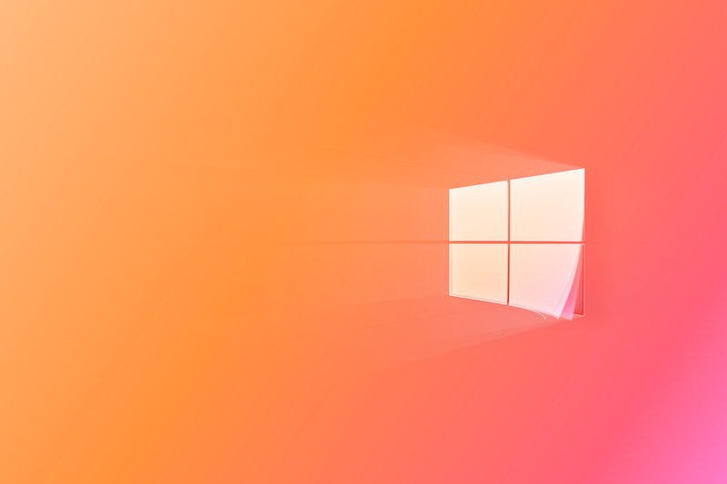 Windows Logo on Gradient — Orange, Calm, Digital Art