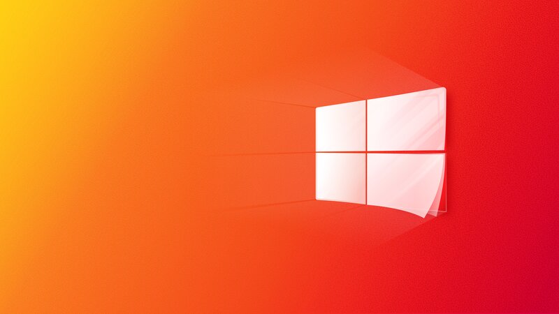 Windows Logo on Gradient — Orange, Modern
