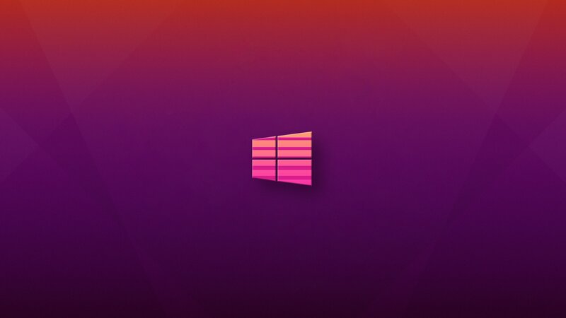 Windows Logo on Gradient — Purple, Minimalist