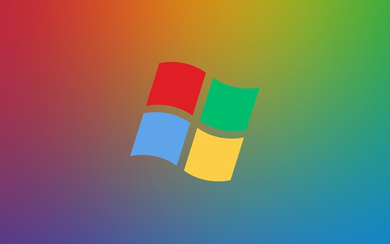 Windows Logo on Gradient — Red, Vibrant
