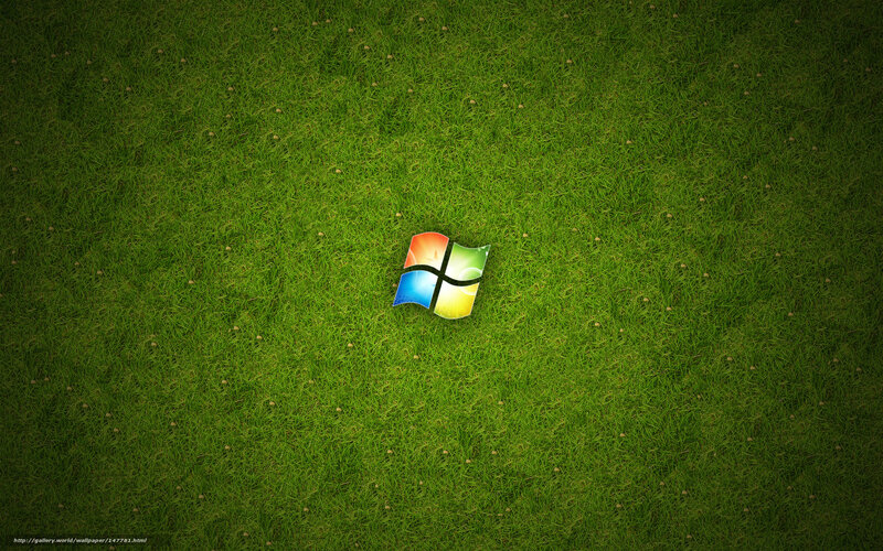 Windows Logo on Grass — Green, Calm