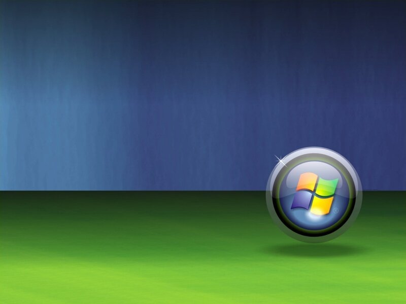 Windows logo on green and blue background