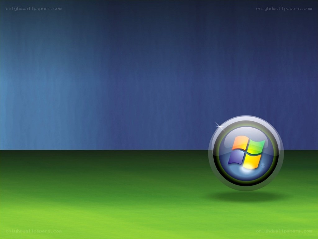 Windows logo on green and blue background