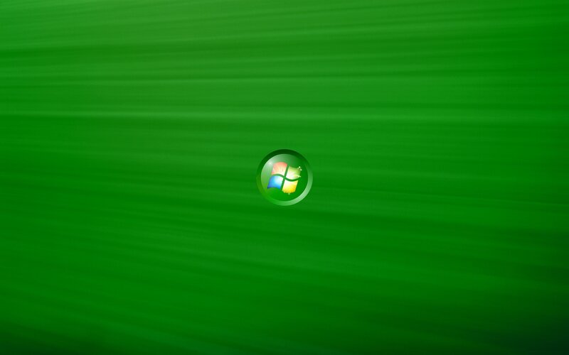 Windows logo on green background