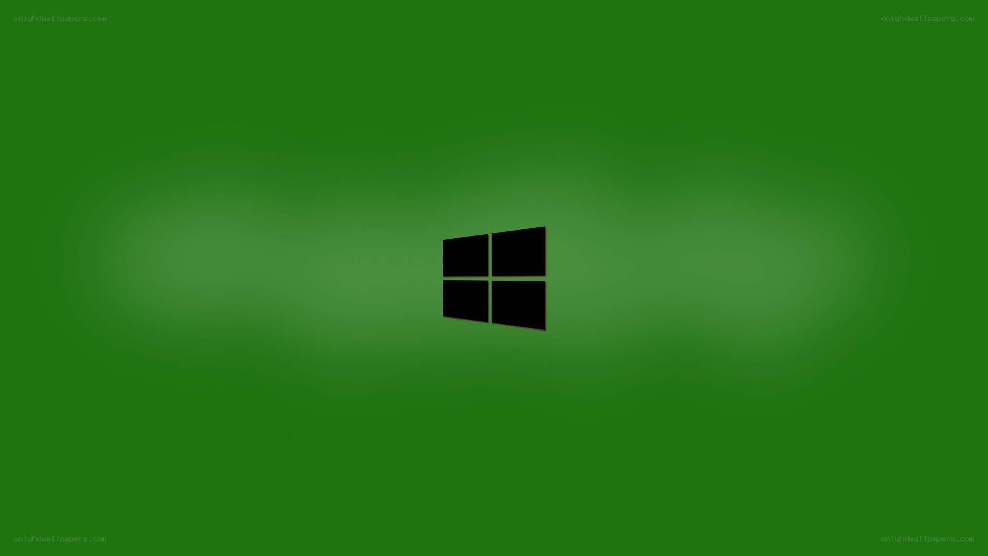 Windows logo on green background
