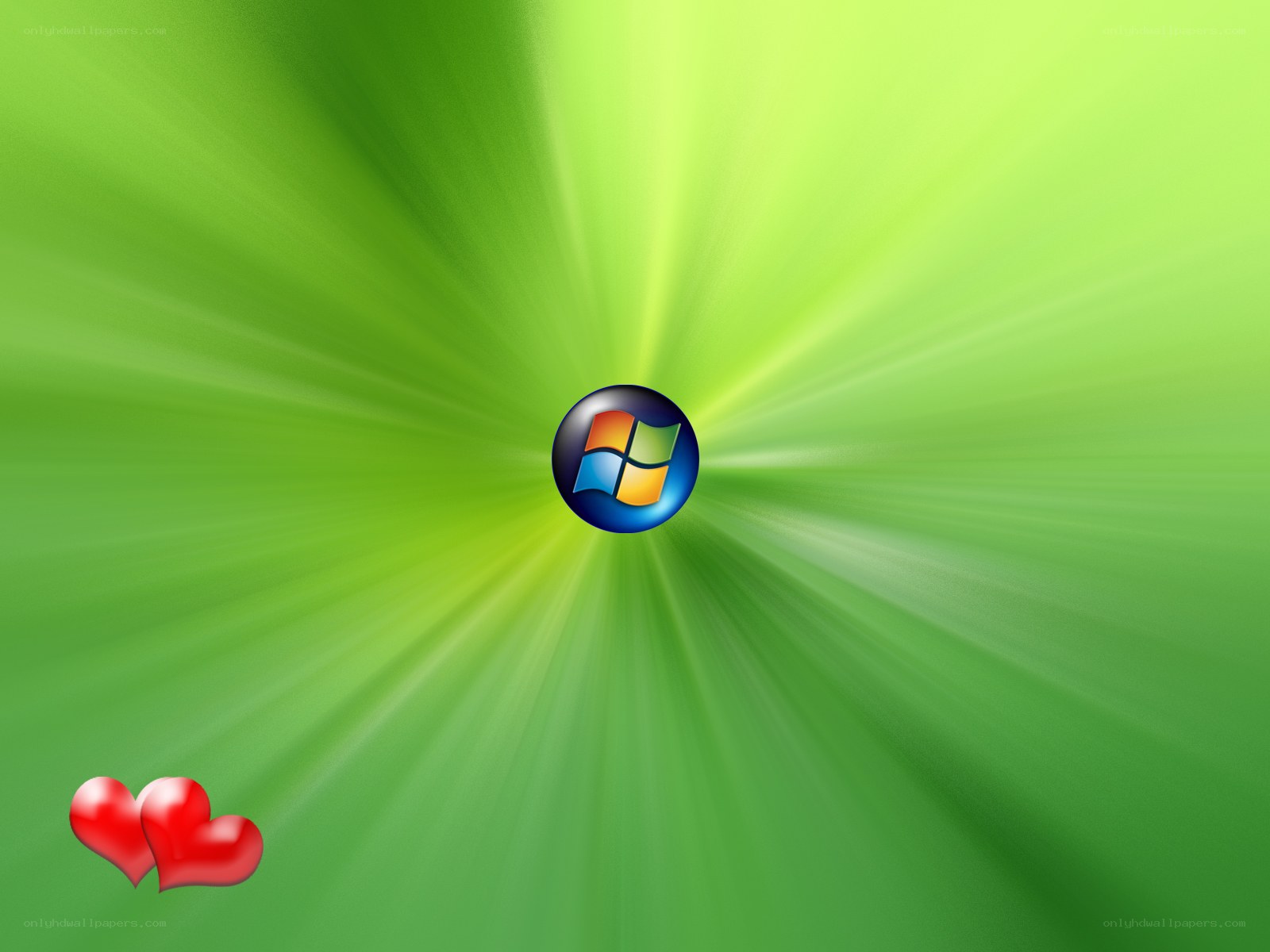 Windows logo on green background