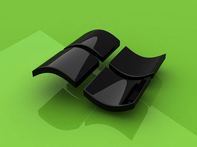 Windows logo on green background