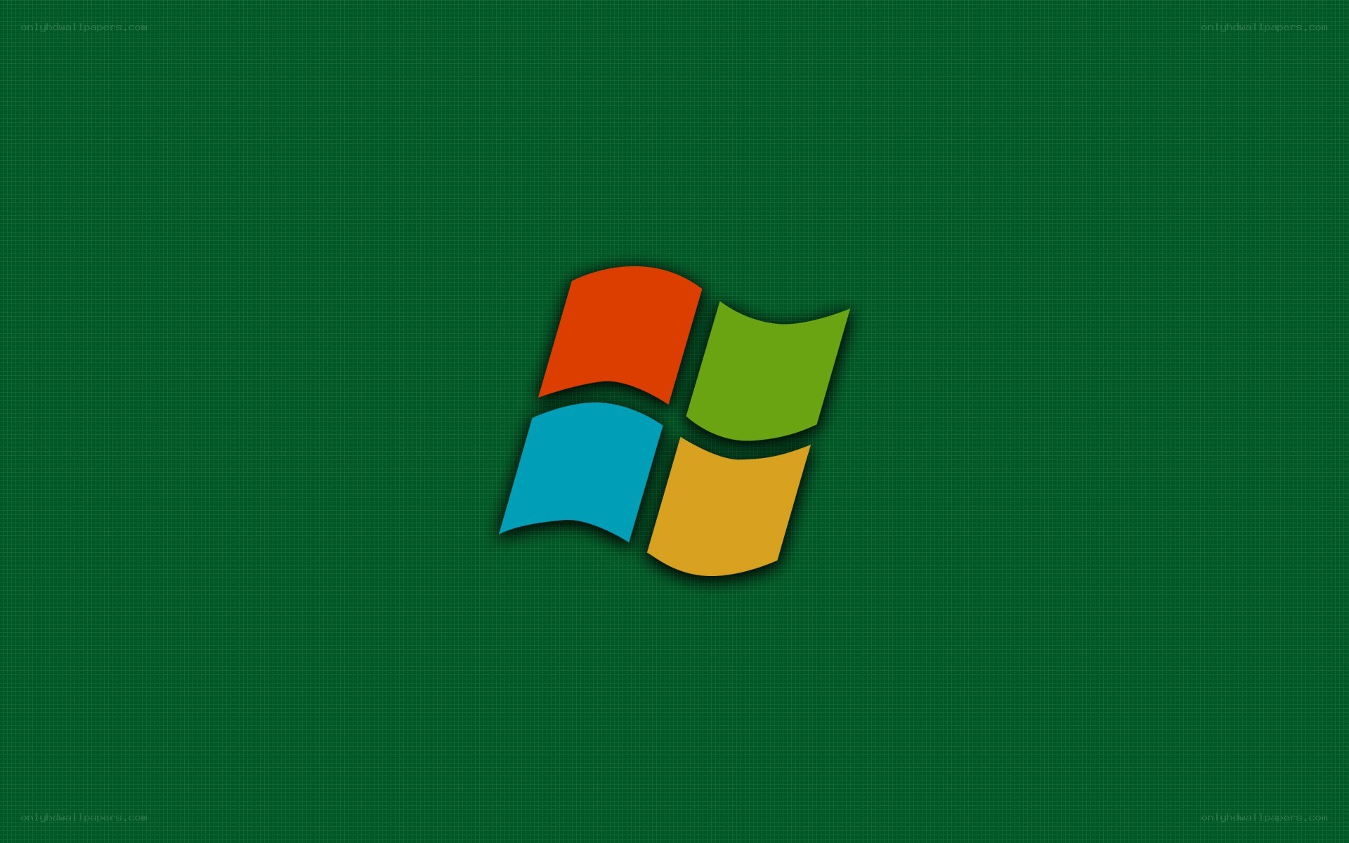 Windows logo on green background