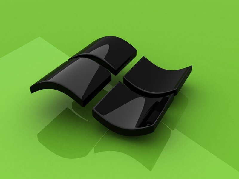 Windows logo on green background