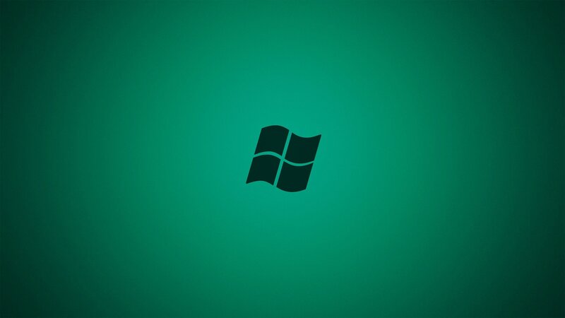 Windows logo on green background
