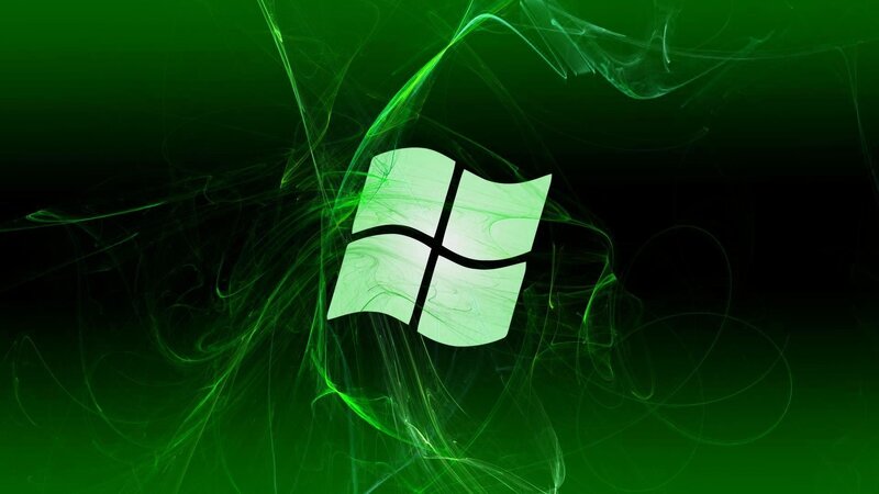 Windows Logo on Green Background — Abstract