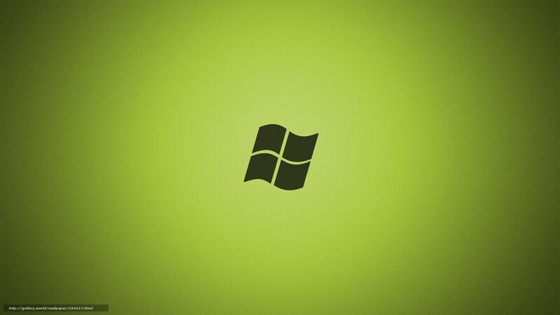 Windows logo on green background