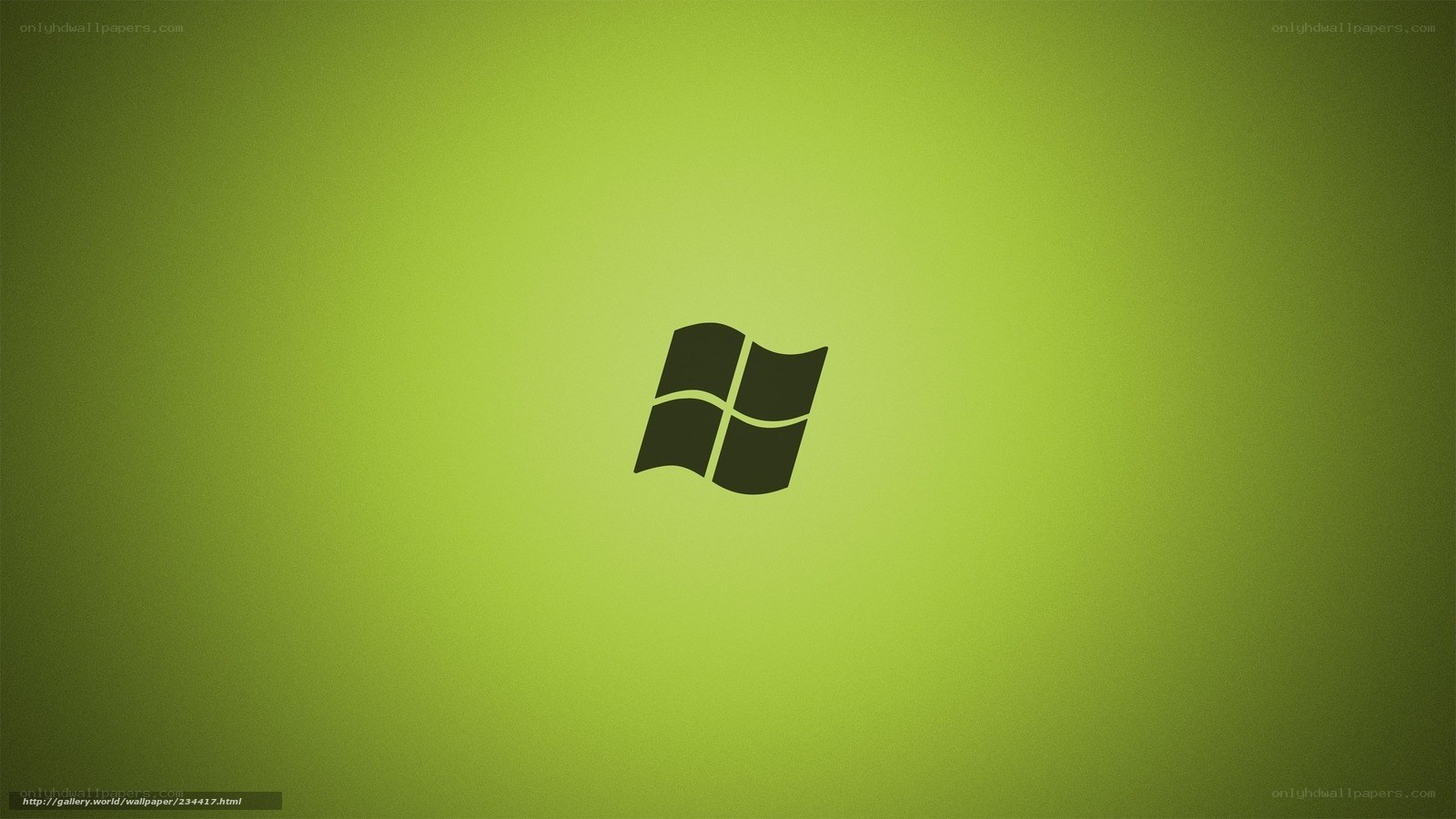 Windows logo on green background
