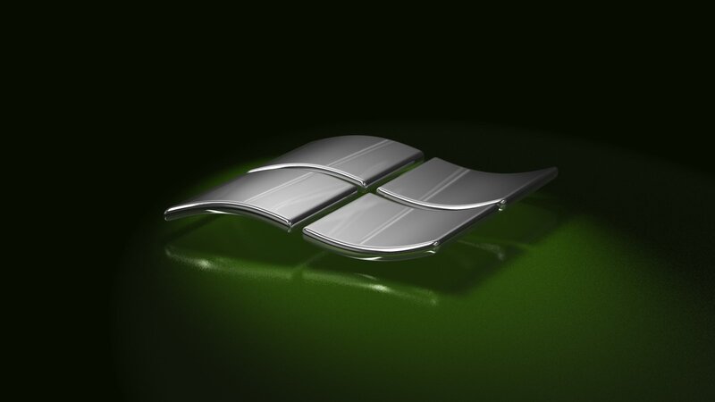 Windows logo on green surface