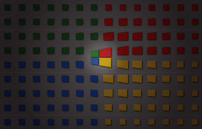 Windows Logo on Grid — Black