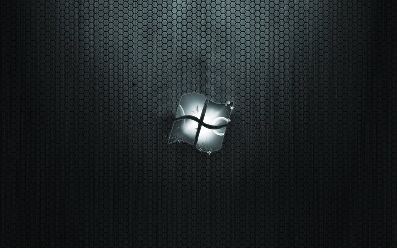 Windows logo on hexagonal background