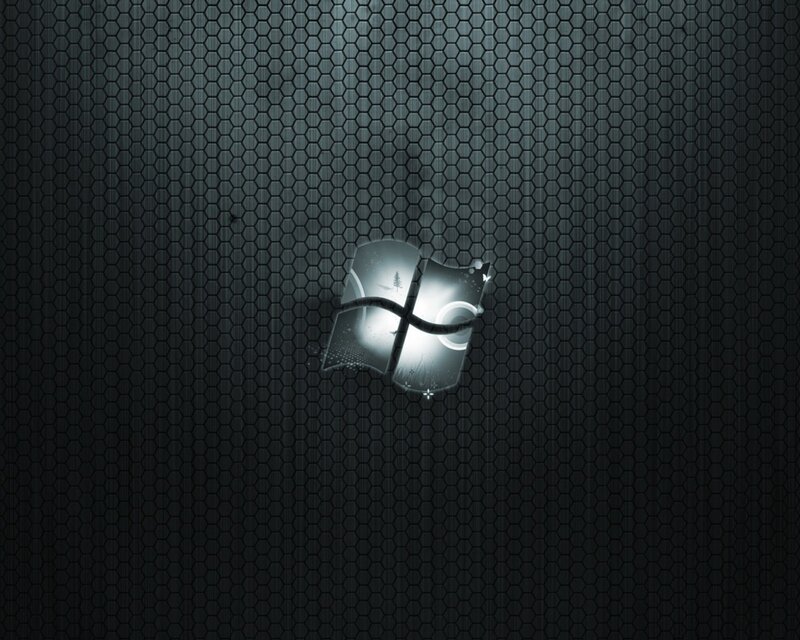Windows logo on hexagonal background