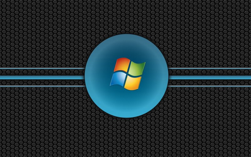 Windows logo on hexagonal background