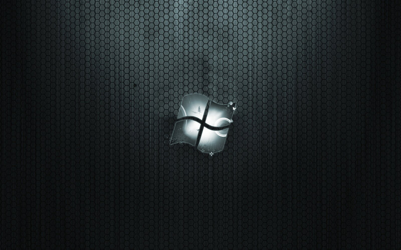Windows logo on hexagonal background