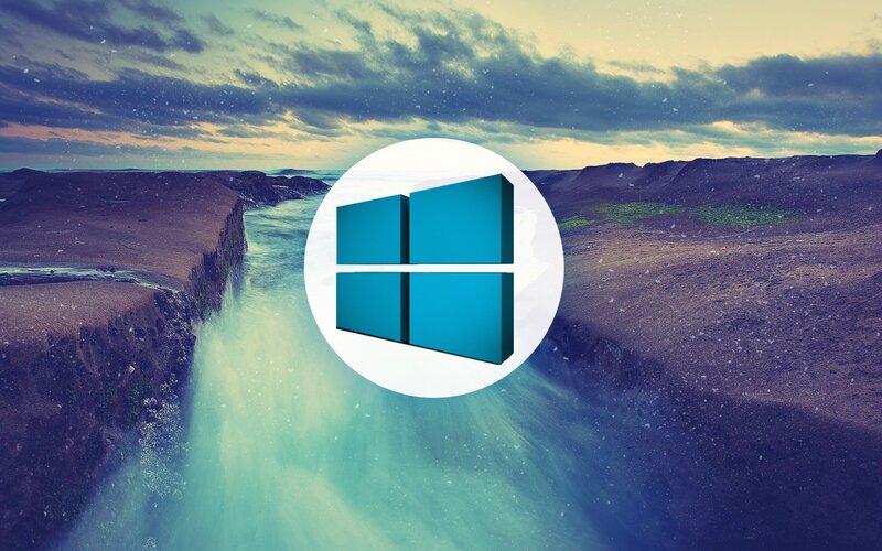 Windows Logo on Landscape