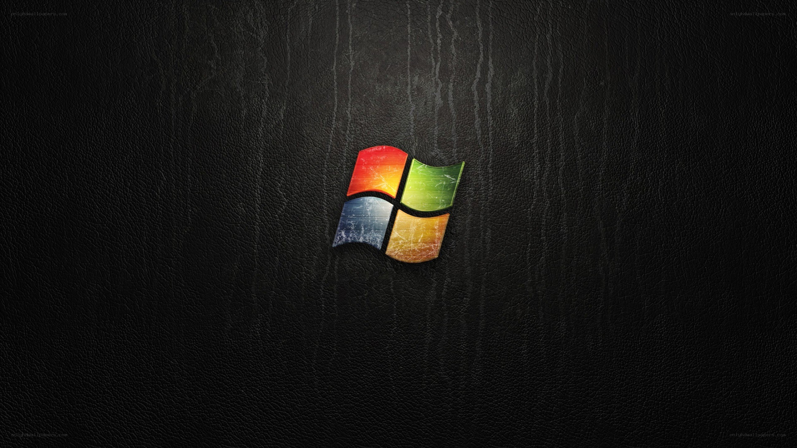 Windows logo on leather background